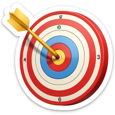 Arrow in middle of bullseye sticker