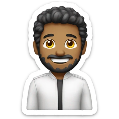 Hombre blanco canoso con anteojos y chaqueta de enfermero sonriendo  sticker