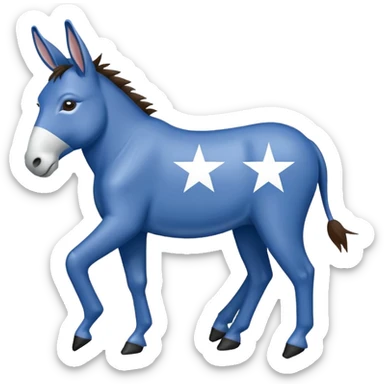 US Democratic Party donkey logo blue sticker