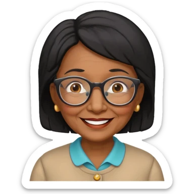 Old Lady 54 age black hair sticker