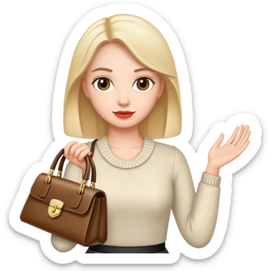 Me holding handbag sticker