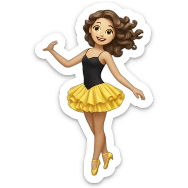 Danseuse blanche brune au cheveux ondulés polonaise  sticker