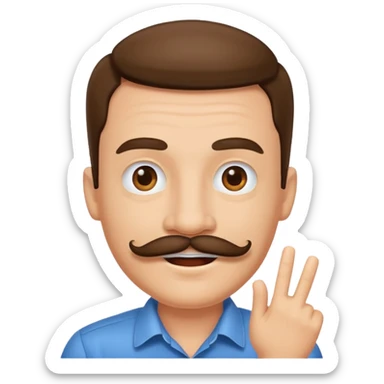 Happy face of a Duke with a mustache sticker