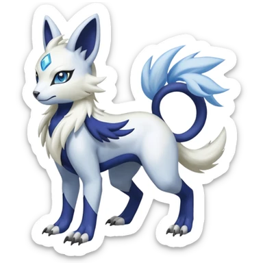 Garurumon-Meloetta-Renamon-Absol-fusion-hybrid-creature (full body) sticker