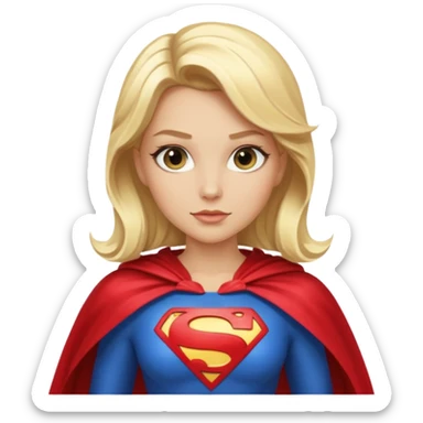 Glamorous blonde superhero with cape sticker