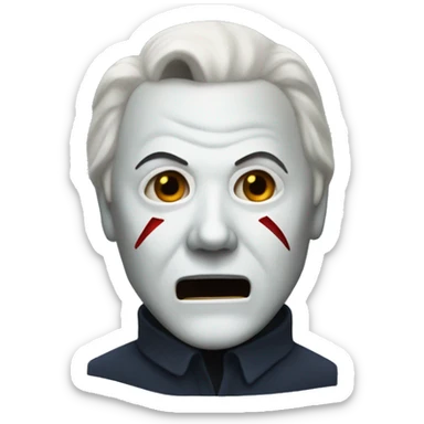 Michael Myers saying surprise  sticker
