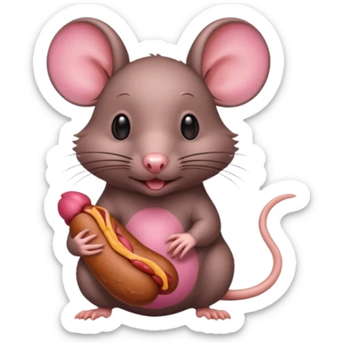 Rat with a wiener sticker