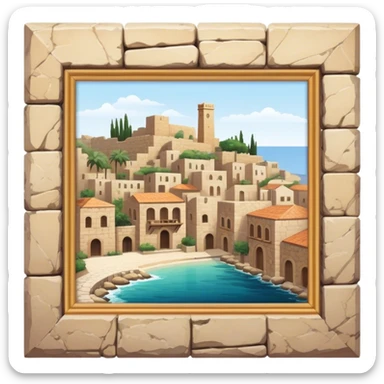 Byblos Old City Landmark Emoji – Portraying the historic stone houses, narrow streets, and Phoenician ruins. sticker