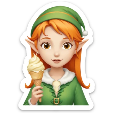 
a girl elf in orange hair with vanilla ice cream




 sticker