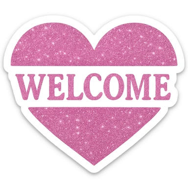  glitter welcome heart, remove background sticker