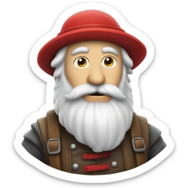Zwerg mit roter Zipfelmütze und Bart sticker