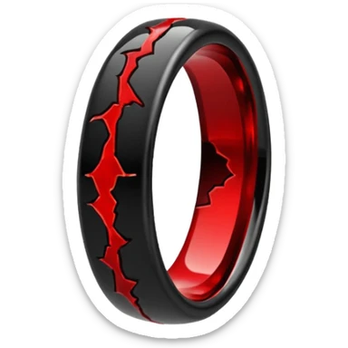 iOS sticker, cursed ring, black shades, red crack, minimal sticker