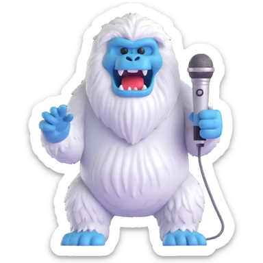 yeti, professional news reporter with microphone sticker