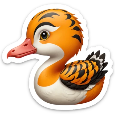 A fusion of a goose and a tiger sticker