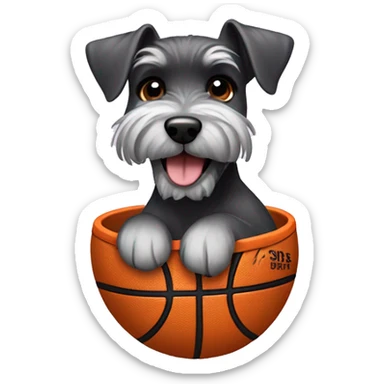 Mini schnauzer dunking a basketball sticker