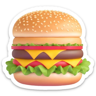 burger with sesame seed bun sticker