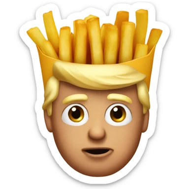 Donald Trump with French fries sticker