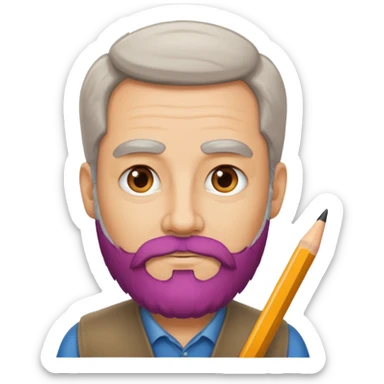 un escritor maduro con barba sticker