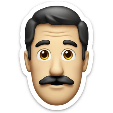 Super Mario bros emoji Luigi only head black mustache sticker