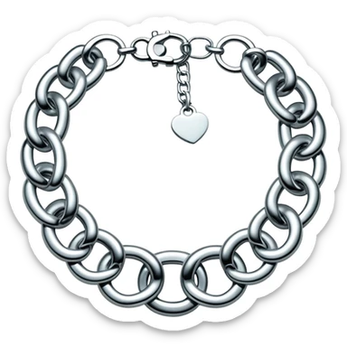 Y2K silver big chain Tiffany choker sticker