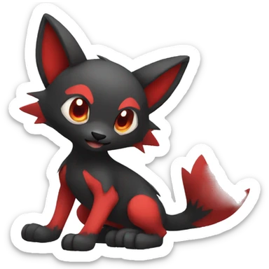 Cute cool black red animal hybrid Fakemon full body sticker