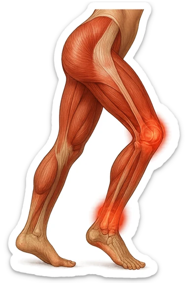 PRENDI SPUNTO DALLA FOTO E FAMMI A LIVELLO ANATOMICO LA GAMBA IN SOVRACCARICO sticker