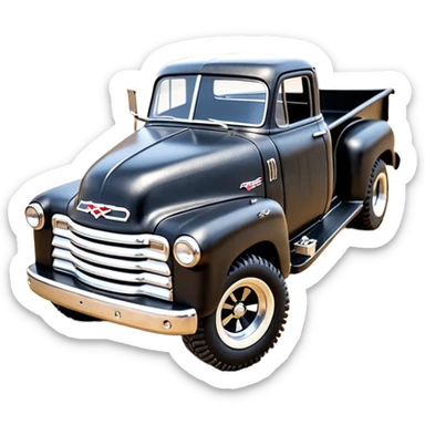 1:10 off-road lcg smoking Arrma Traxxas Basher Wednesday Adam’s 1954 blackened tarnished hotrod utility streamlined anime Chevrolet extended cab rc pickup (extra wide low-profile pin tires chrome wheels with fenders) sticker