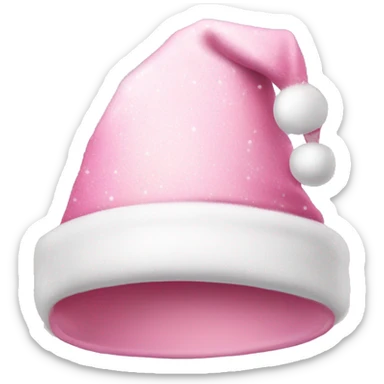 Light pink Santa hat with sparkly snowflakes  sticker