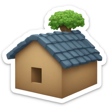 caixa quadrada com fios de cabelo em cima sticker