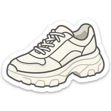 flat toon white chunky women's sneakers sticker