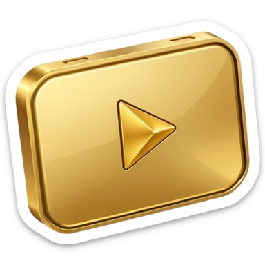 youtube golden play button with res edges sticker