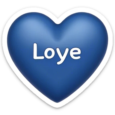 Dark Blue heart either the words I Love You Ry sticker