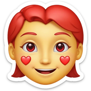 emoji of a smiling face with heart eyes, fish eye lens effect sticker