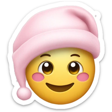 Light pink Santa hat with sparkly snowflakes  sticker
