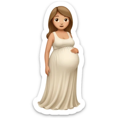 heavily pregnant woman with extremely large overdue belly sticker