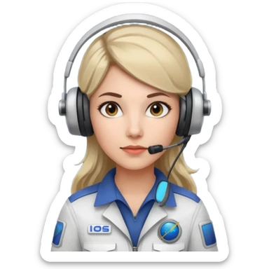 A female Space and satellite engineer sticker