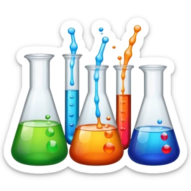 chemistry lab with beakers sticker