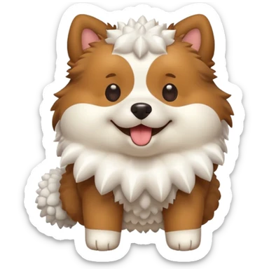 a full body of cute dog with puffer sticker