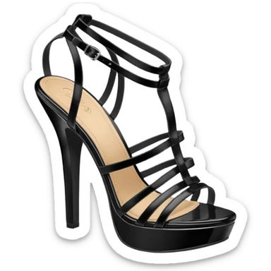 open toe black high heels open sandals sticker