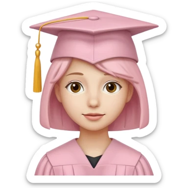 light pink hat graduation sticker