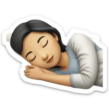 asian girl sleeping  sticker