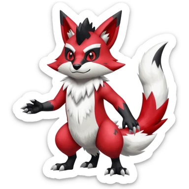 Shiny furry cool Zeraora-Zangoose-Obstagoon-fusion sticker