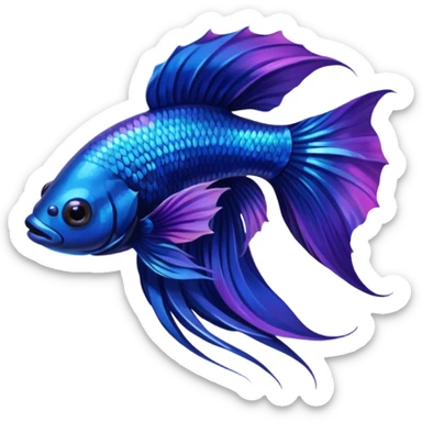 betta fish purplish blue pretty sticker