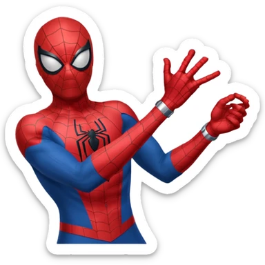 Spiderman shooting web from his wrist  sticker