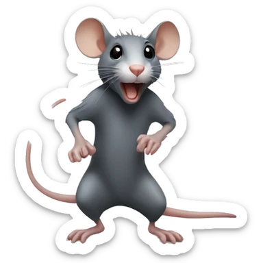 Rat striking a pose sticker