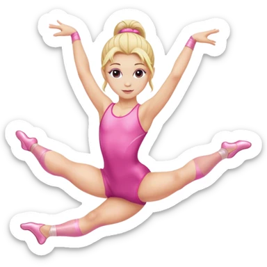 Pink dancer-gymnast with blonde hair (kids) sticker