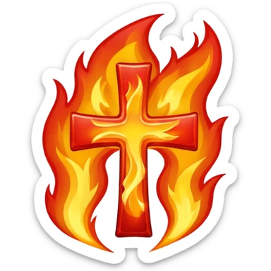an X-cross on fire sticker