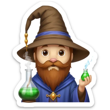 Wizard dog creating a potion  sticker