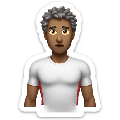 very tired man in sports clothes sticker