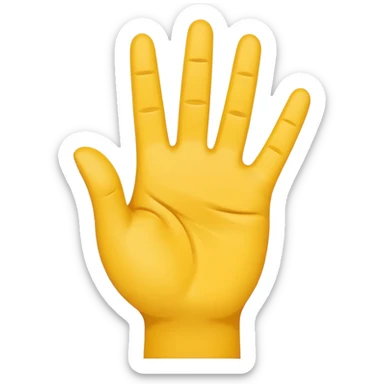 minimalist peace sign hand emoji, yellow sticker